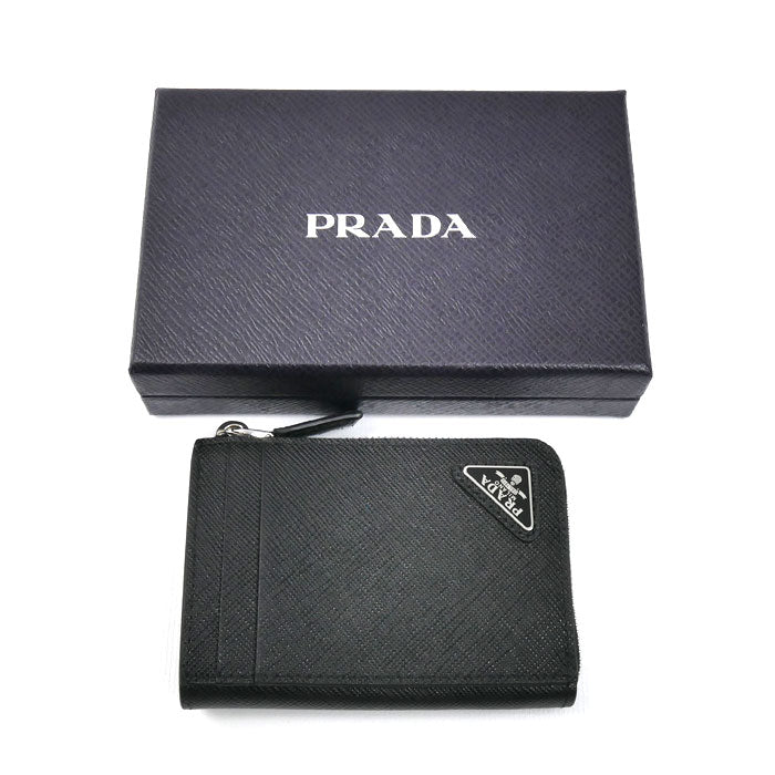 PRADA プラダ サフィアーノ トライアングルロゴ コインケース ブラック 2MC129_QHH_F0002 ICチップ ユニセックス【中古】【美品】