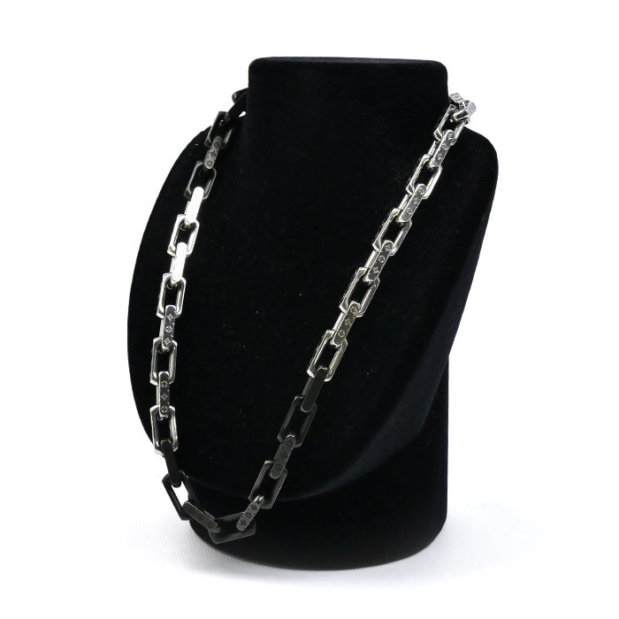 LOUIS VUITTON ルイ・ヴィトン メタル コリエ モノグラム チェーン ネックレス M00677 LE2282 54cm メンズ【中古】