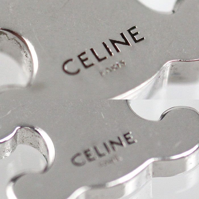 CELINE セリーヌ 真鍮 ラインストーン トリオンフ ピアス 460GC6BZI.36SI レディース【中古】