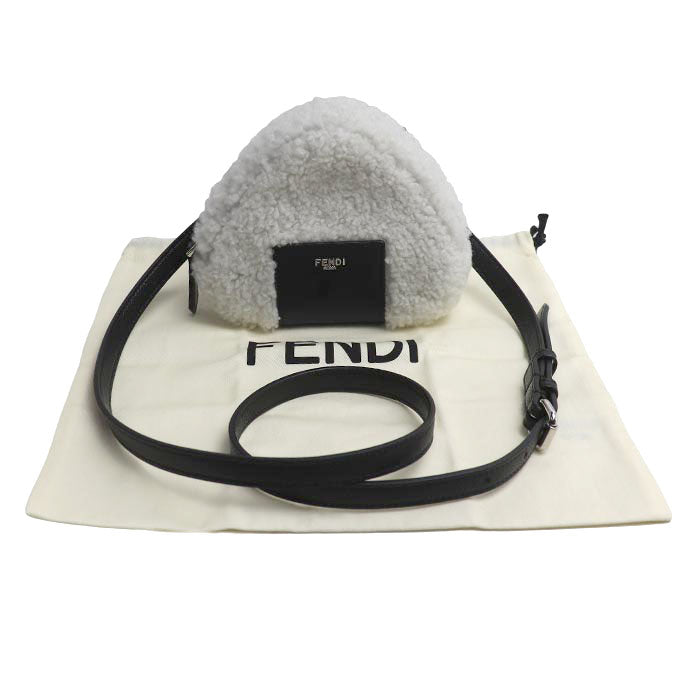 FENDI フェンディ おにぎり ショルダーバッグ ホワイト/ブラック 7AS240 レディース【中古】【美品】