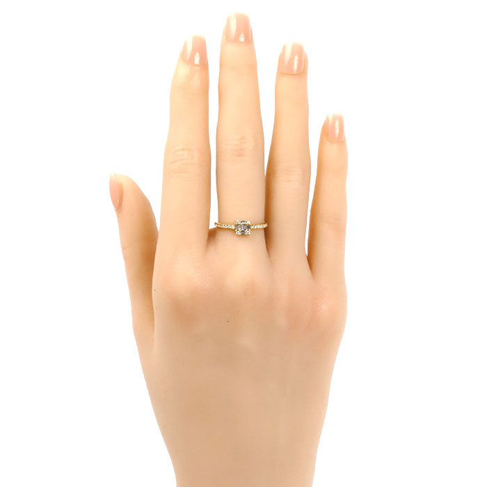 BELLESIORA ベルシオラ K18YG イエローゴールド SQUARE COLLECTION リング・指輪 ダイヤモンド0.24ct 9号 1.7g レディース【中古】【美品】