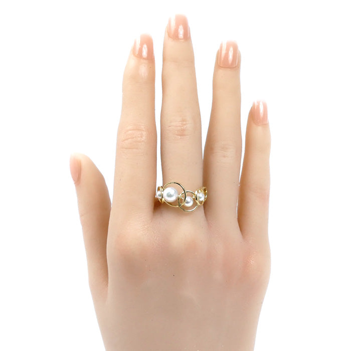 TASAKI タサキ K18YG イエローゴールド エニーマ パール リング・指輪 R-4393-18KYG アコヤパール約3.4~6mm 13号 4.2g レディース【中古】【美品】
