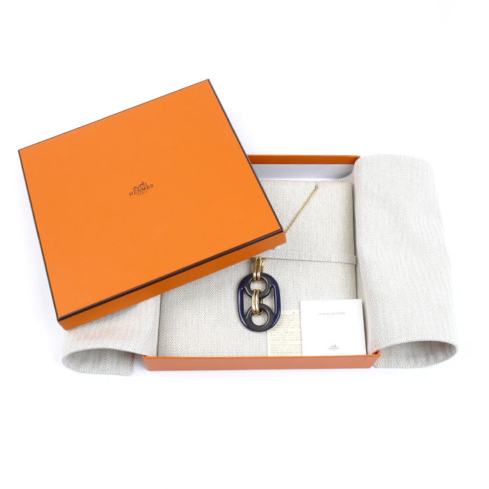 HERMES エルメス ラッカー メタル ペンダント ユリディス GM バッファローホーン ネックレス H057060FL01 72~79cm レディース【中古】【美品】