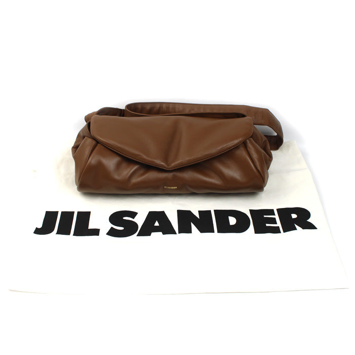 JIL SANDER ジルサンダー カン ノーロ パディング グランデ ショルダーバッグ ブラウン J08WD0056 レディース【中古】