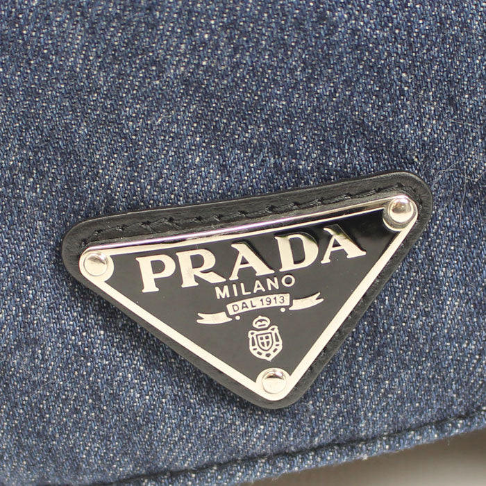 PRADA プラダ トライアングルロゴ デニム キャップ ブルー 1HC274_AJ6_F0008 S レディース【中古】