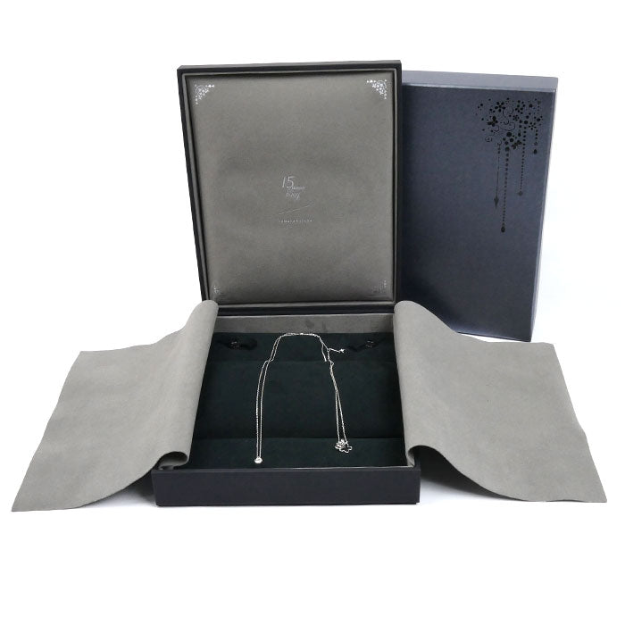 小寺智子 K18WG ホワイトゴールド ネックレス ダイヤモンド0.31ct 4.6g ~75cm ロングフリーチェーン レディース【中古】【美品】