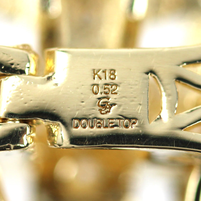 ゆきざき K18YG イエローゴールド ダブルトップ ペンダントトップ W50120.12.6.5 ダイヤ0.52ct 6.0g レディース【中古】【美品】