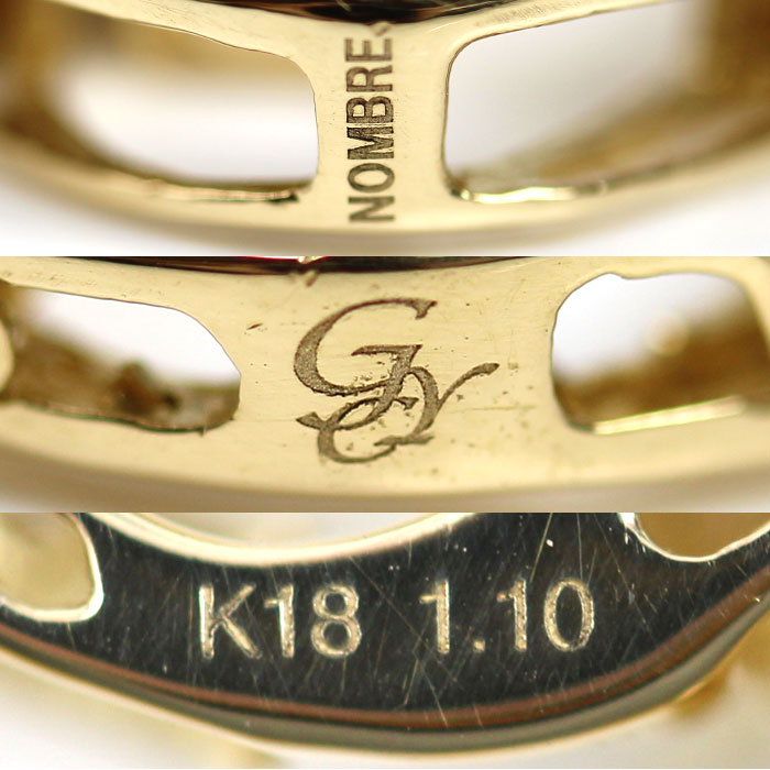 ゆきざき K18YG イエローゴールド NONBRE No.9 ペンダントトップ Y.NOMBRE.12.6.9.L ダイヤモンド1.10ct 7.6g レディース【中古】【美品】