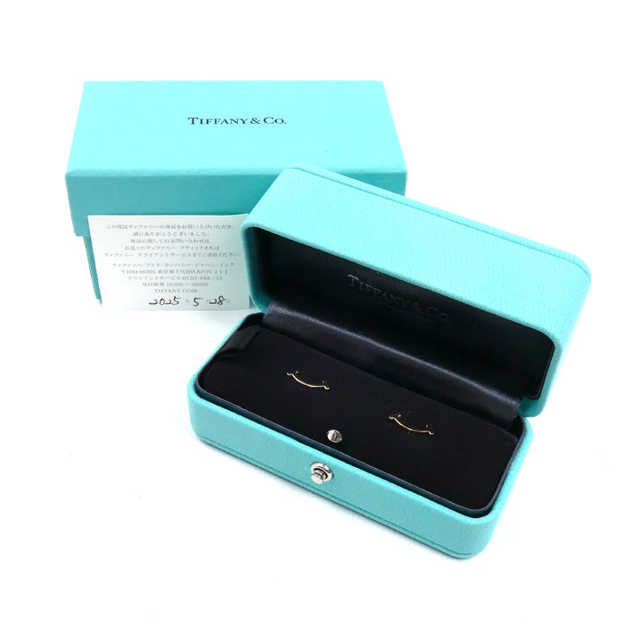 TIFFANY&Co. ティファニー K18PG ピンクゴールド Tスマイル ミニ ピアス 60150754 1.6g レディース【中古】【美品】