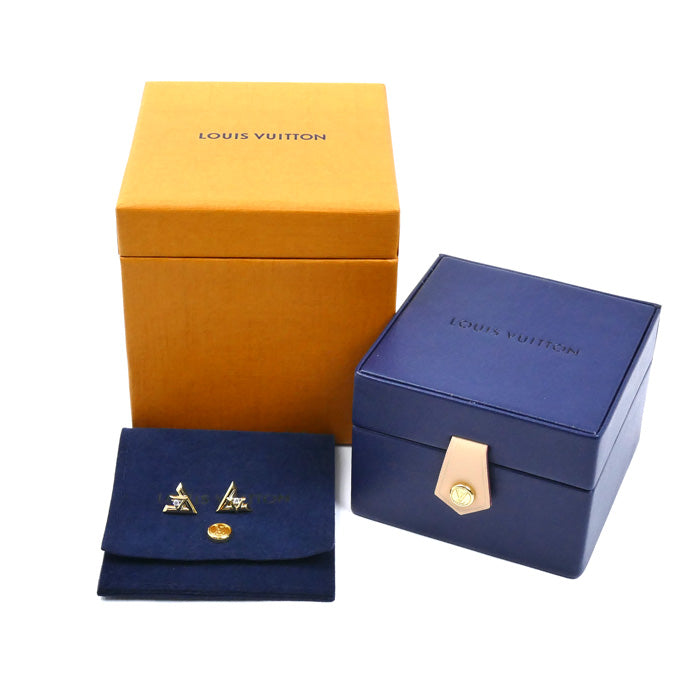 LOUIS VUITTON ルイ・ヴィトン K18YG イエローゴールド ヴォルト ワン ピアス Q96969 ダイヤモンド 3.4g セット売り レディース【中古】【美品】