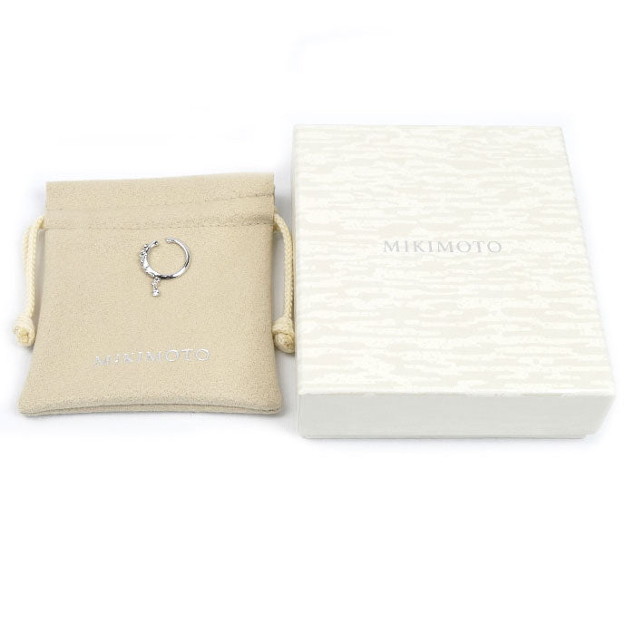 MIKIMOTO ミキモト K18WG ホワイトゴールド イヤリング イヤーカフ GE-380U ダイヤモンド0.17ct 1.8g レディース【中古】【美品】