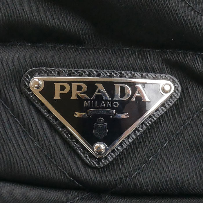 PRADA プラダ トライアングルロゴ バケットハット ハット ブラック 1HC325 2DV4 L レディース【中古】
