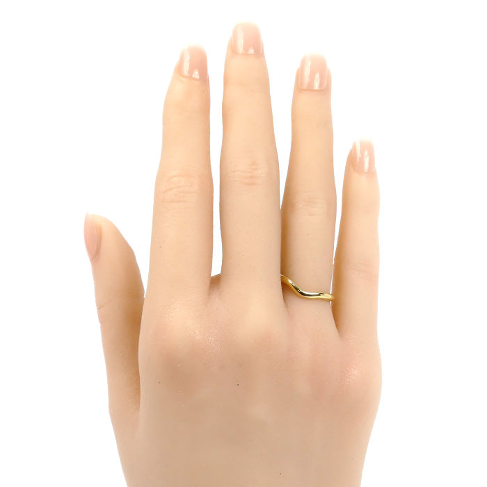 TIFFANY&Co. ティファニー K18YG イエローゴールド カーブドバンド リング・指輪 60016745 8号 2.5g レディース【中古】【美品】