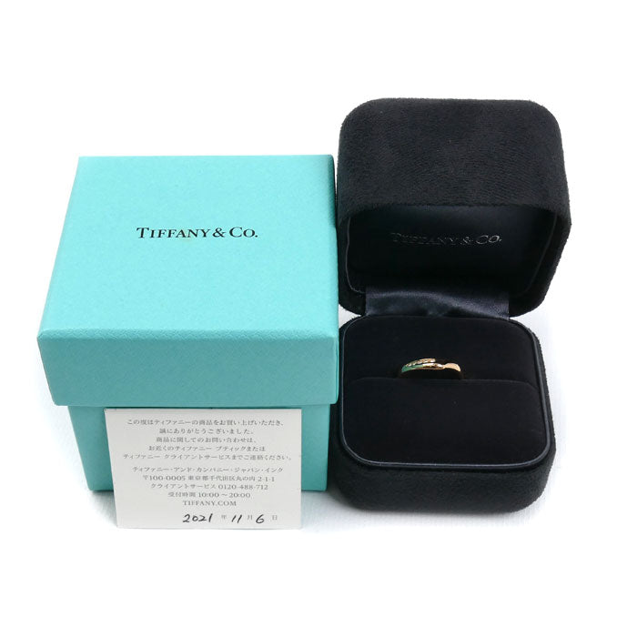 TIFFANY&Co. ティファニー K18PG ピンクゴールド オープンハートバンド ダイヤリング リング・指輪 ダイヤモンド 9号 3.0g レディース【中古】【美品】