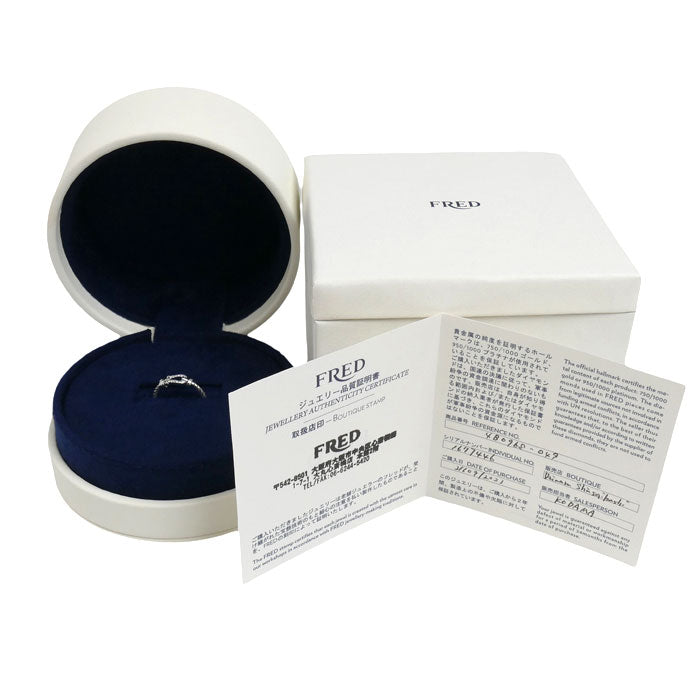 FRED フレッド K18WG ホワイトゴールド フォース10 スモール ダイヤ リング・指輪 4B0968 ダイヤモンド 9号 49 2.0g レディース【中古】【美品】
