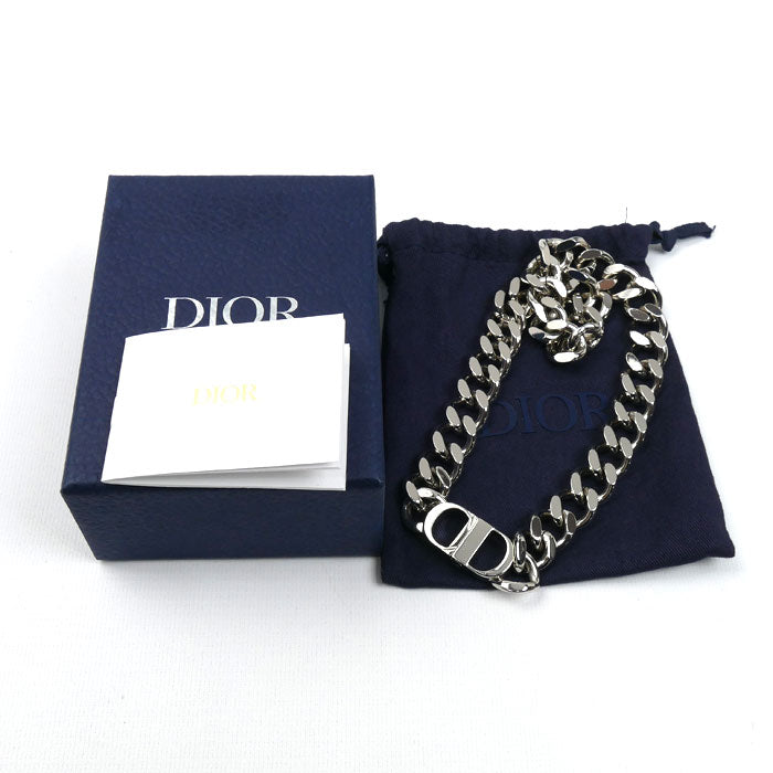 Dior ディオール GP CD ICON チェーンリンク ネックレス N1097HOMMT 45.5cm メンズ【中古】