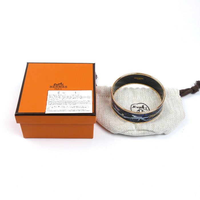 HERMES エルメス GP エマイユGM ジャングルカモフラージュ バングル H115322FOL365 レディース【中古】【美品】