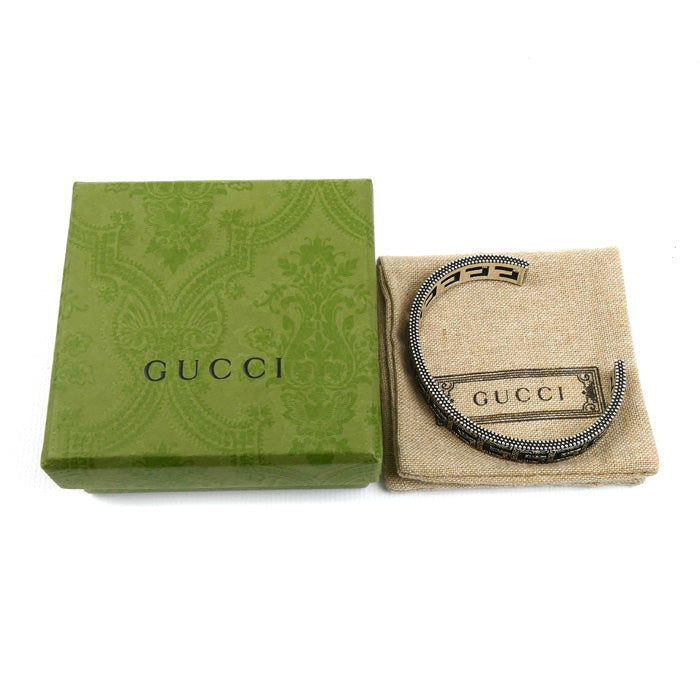 GUCCI グッチ シルバー925 スクエアGアラベスク バングル 551919 J8400 0811 31.2g メンズ【中古】