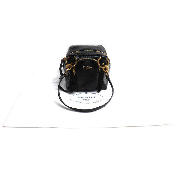 PRADA プラダ ダングル ハンドバッグ ブラック 1BB137 2CYR F0002 レディース【中古】【美品】