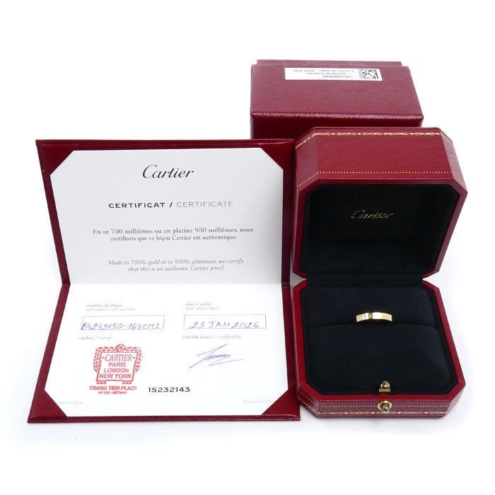 CARTIER カルティエ K18YG イエローゴールド エングレーブド 1Pダイヤ リング・指輪 B4243150 ダイヤモンド 10号 50 3.7g レディース【中古】【美品】