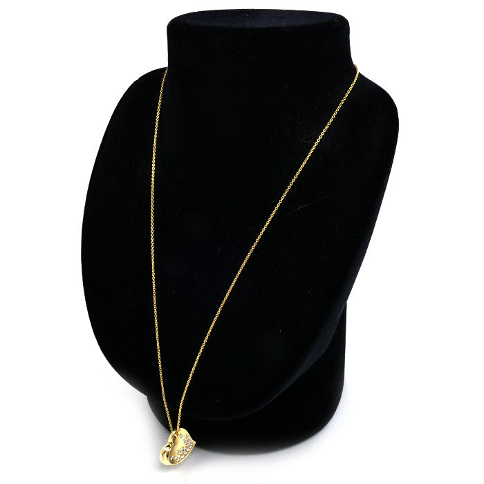 MIKIMOTO ミキモト K18YG イエローゴールド ハートモチーフ ネックレス ダイヤモンド0.32ct 10.0g 50cm レディース【中古】