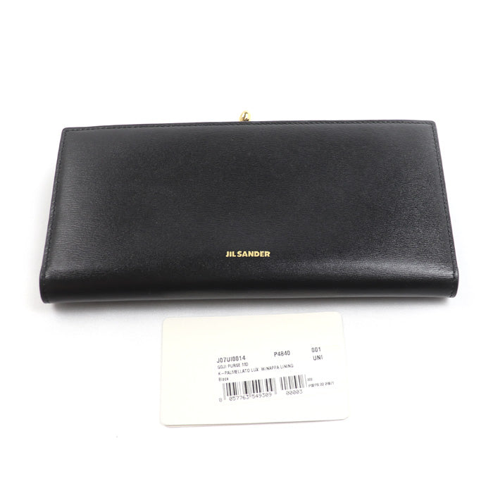 JIL SANDER ジルサンダー GOJI PURSE MD 長財布 ブラック J07UI0014-P4840-001 小銭入れ付き がま口 レディース【中古】【美品】
