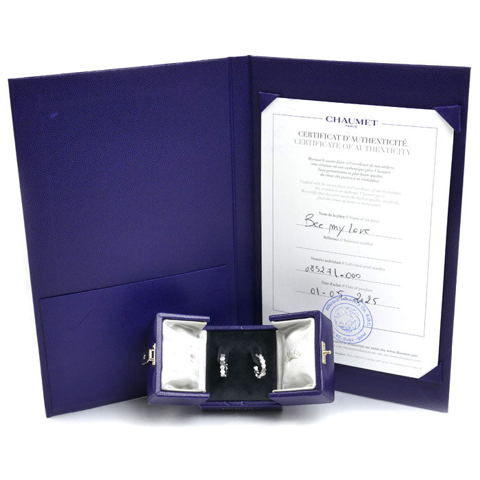 Chaumet ショーメ K18WG ホワイトゴールド ビーマイラブ ピアス 085271 ダイヤモンド 5.8g レディース【中古】【美品】