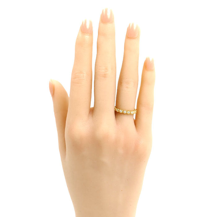 Ponte Vecchio ポンテヴェキオ K18YG イエローゴールド リング・指輪 ダイヤモンド0.16ct 6号 2.6g レディース【中古】【美品】