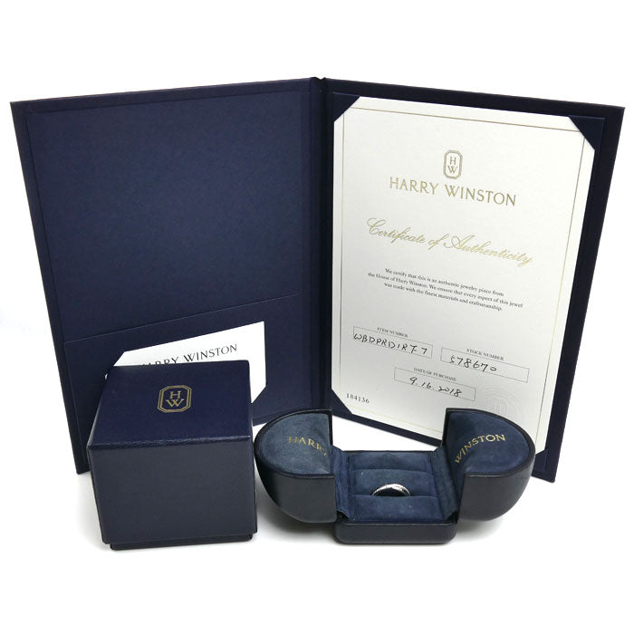 HARRY WINSTON ハリーウィンストン Pt950プラチナ トリスト ワンロウ リング・指輪 WBDPRD1RFT ダイヤモンド 8.5号 5.1g レディース【中古】【美品】