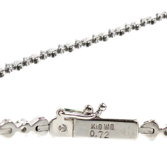 TASAKI タサキ K18WG ホワイトゴールド ブレスレット ダイヤモンド0.72ct 9.5g 18.5cm レディース【中古】