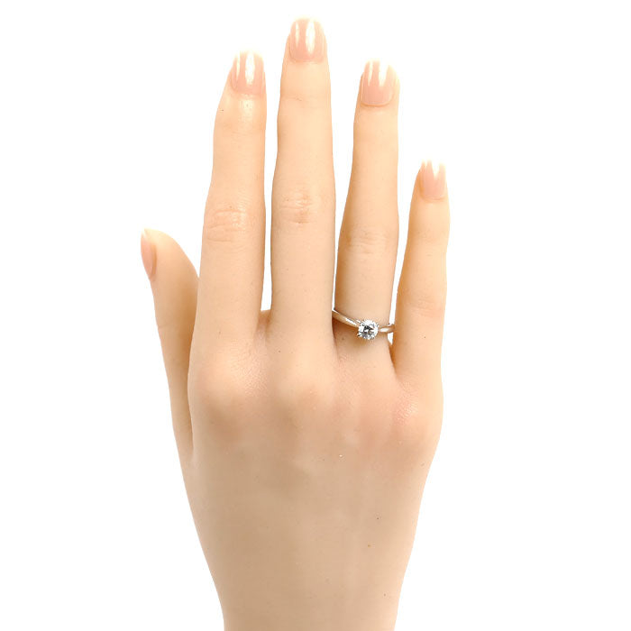 HARRY WINSTON ハリーウィンストン Pt950プラチナ ソリティア リング・指輪 RGDPRD005NSS-060 ダイヤモンド0.50ct 8号 4g レディース【中古】【美品】