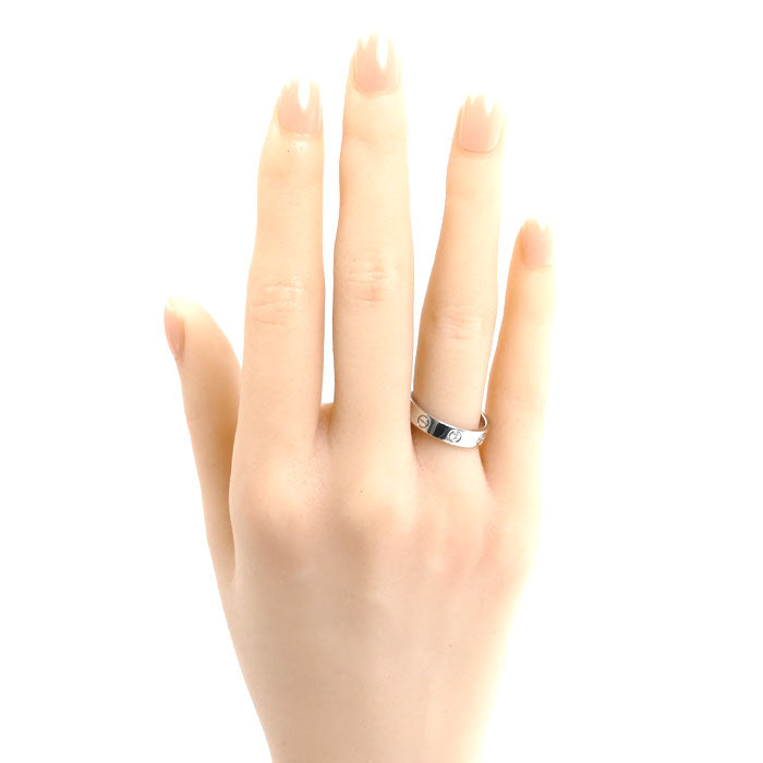 CARTIER カルティエ K18WG ホワイトゴールド ミニラブ1Pダイヤ リング・指輪 B4050553 ダイヤモンド 13号 53 4.8g レディース【中古】【美品】