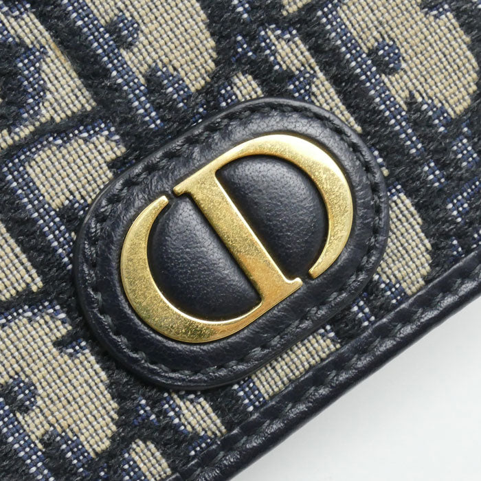 Dior ディオール 30モンテーニュ パスポートケース ベージュ ネイビー S2353UTZQ_M928 ユニセックス【中古】