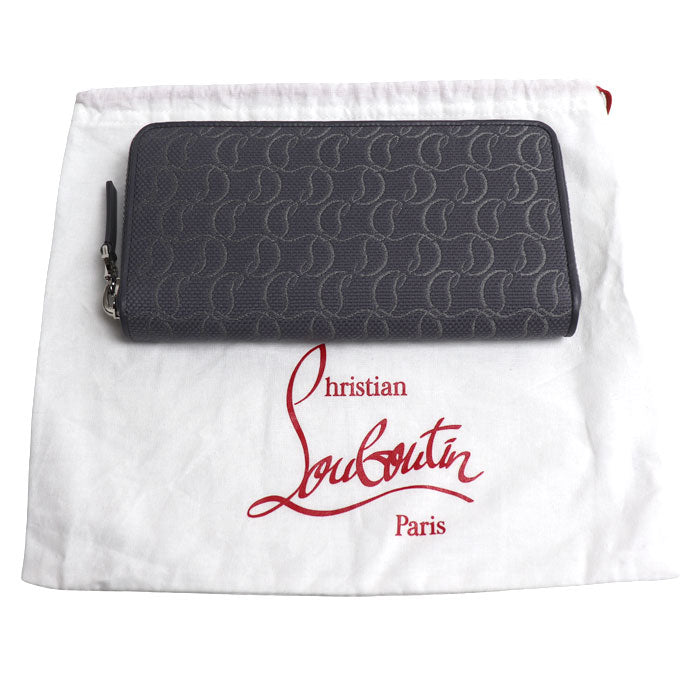 Christian Louboutin クリスチャンルブタン パネトーネ ジャガード 長財布 グレー 1245220 I147 ユニセックス【中古】【極美品】