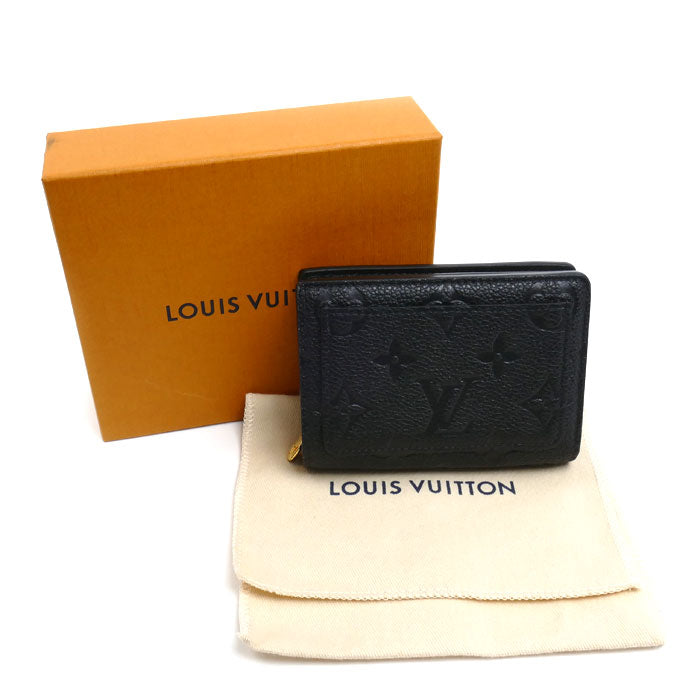 LOUIS VUITTON ルイ・ヴィトン ポルトフォイユ・クレア 二つ折り財布 モノグラム・アンプラント ノワール M80151 IC レディース【中古】【美品】