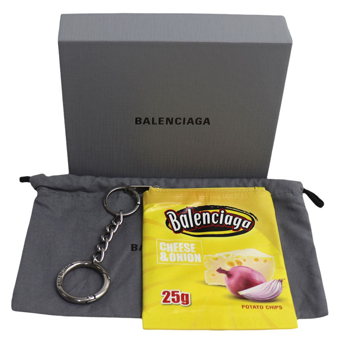 BALENCIAGA バレンシアガ キーリング Chips チャーム ポーチ イエロー 8277672ABP07415 ユニセックス【中古】【美品】