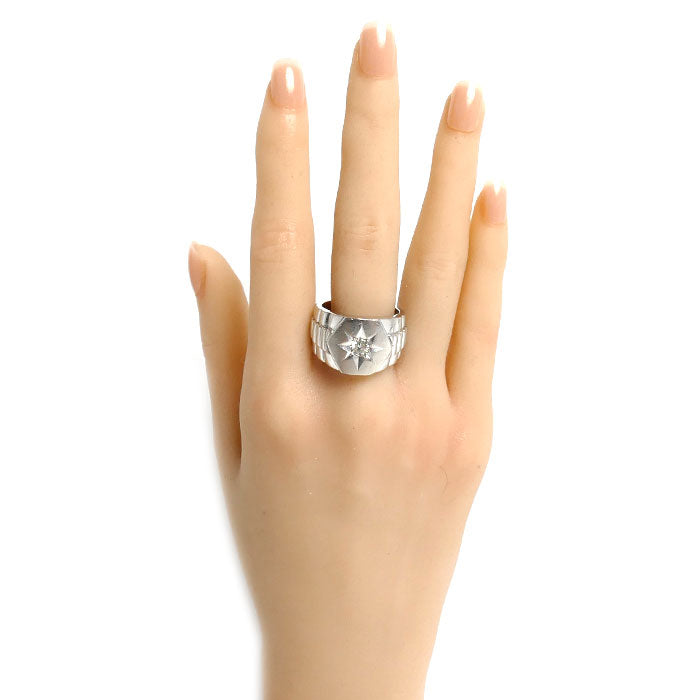 Pt900プラチナ リング・指輪 ダイヤモンド0.44ct 22号 25.5g メンズ【中古】