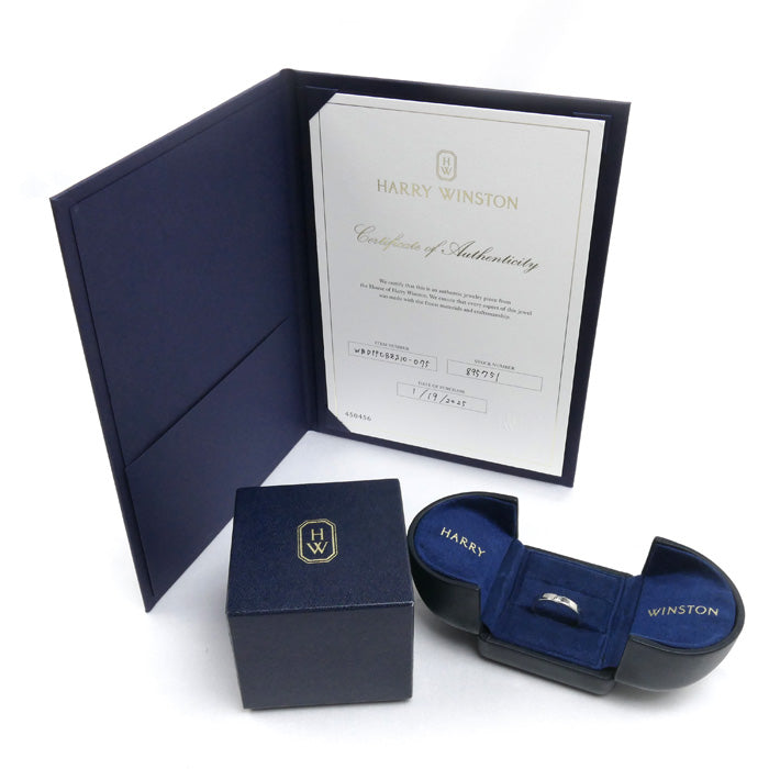 HARRY WINSTON ハリーウィンストン Pt950プラチナ プリンセスカット バンドリング リング・指輪 WBDPPCBZS10-075 ダイヤモンド0.10ct 15号 7.7g ユニセックス【中古】【美品】