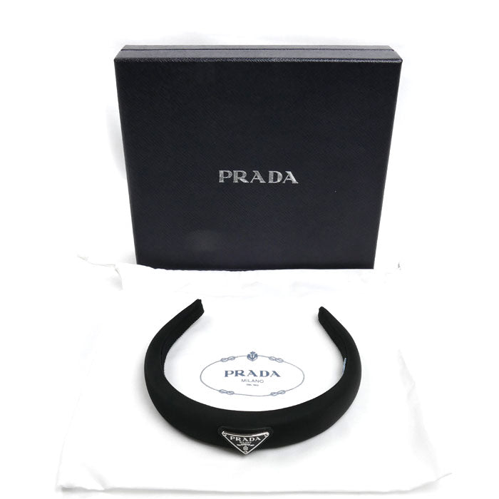 PRADA プラダ リサイクルポリアミド カチューシャ トライアングルロゴ ヘアアクセサリー 1IH080_2DMI_F0002 レディース【中古】【美品】