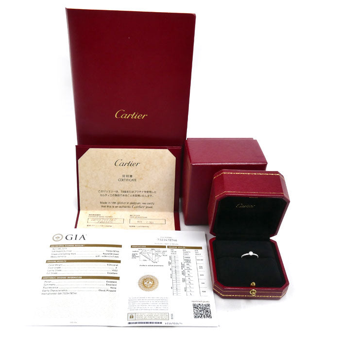 CARTIER カルティエ Pt950プラチナ エタンセル ドゥ カルティエ ハーフエタニティ リング・指輪 N4744345 ダイヤモンド0.24ct 5号 45 1.6g レディース【中古】【美品】