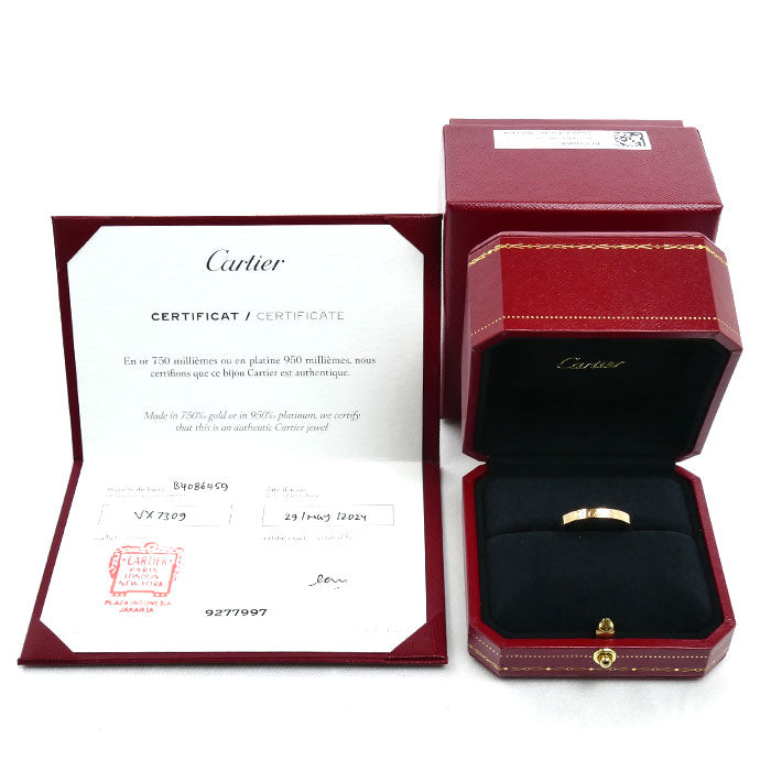 CARTIER カルティエ K18PG ピンクゴールド エングレーブド 1Pダイヤ リング・指輪 B4086459 ダイヤモンド 19号 59 4.0g レディース【中古】