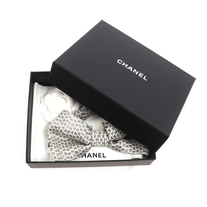 CHANEL シャネル シルク/ミックス ファイバー/メタリック ファイバー ココマーク リボン シュシュ ヘアアクセサリー AAB193 レディース【中古】【美品】