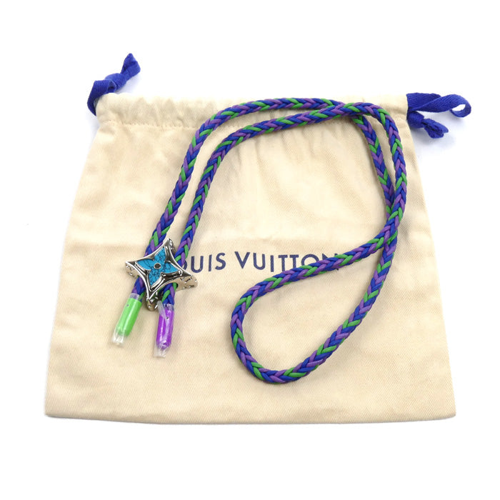 LOUIS VUITTON ルイ・ヴィトン GP レザー コリエ ボロ モノグラム ビッグ パーティー ネックレス ネックレス M01046 LE0233 ループタイ メンズ【中古】【美品】