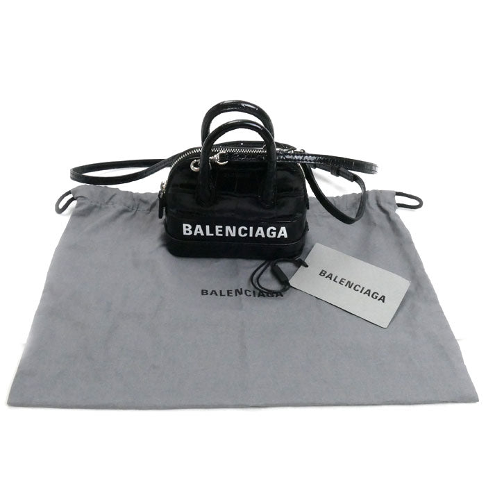 BALENCIAGA バレンシアガ ヴィル トップ ハンド ミニ ショルダー 2Wayショルダーバッグ ブラック 639756 レディース【中古】【美品】