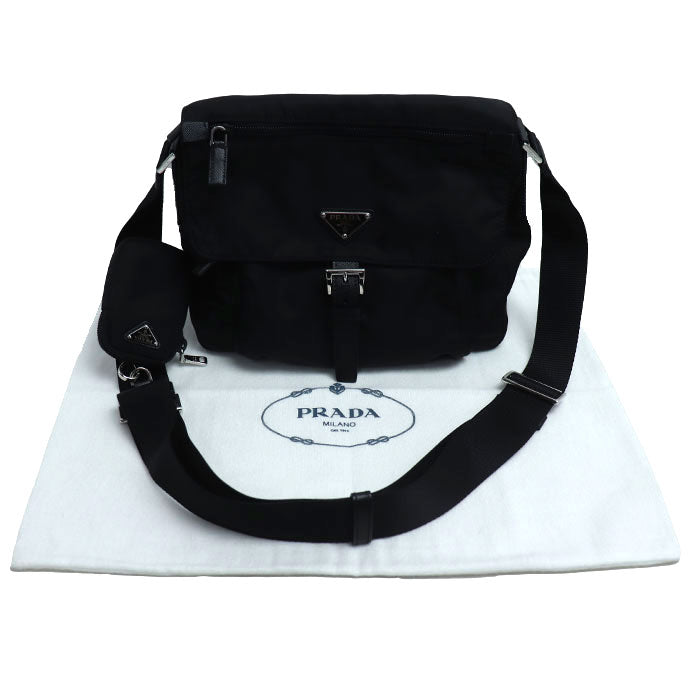 PRADA プラダ Re-Nylon ショルダー ショルダーバッグ ブラック 1BD994 RV44 F0002 IC レディース【中古】【美品】