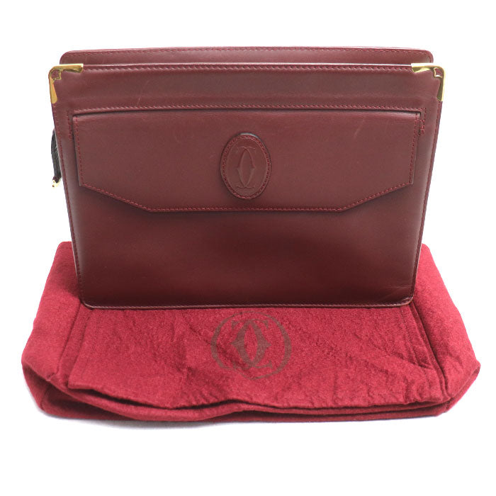 CARTIER カルティエ マストライン セカンドバッグ ボルドー メンズ【中古】