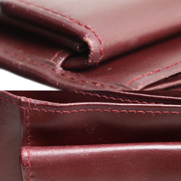 CARTIER カルティエ マストライン 二つ折り財布 ワインレッド ユニセックス【中古】