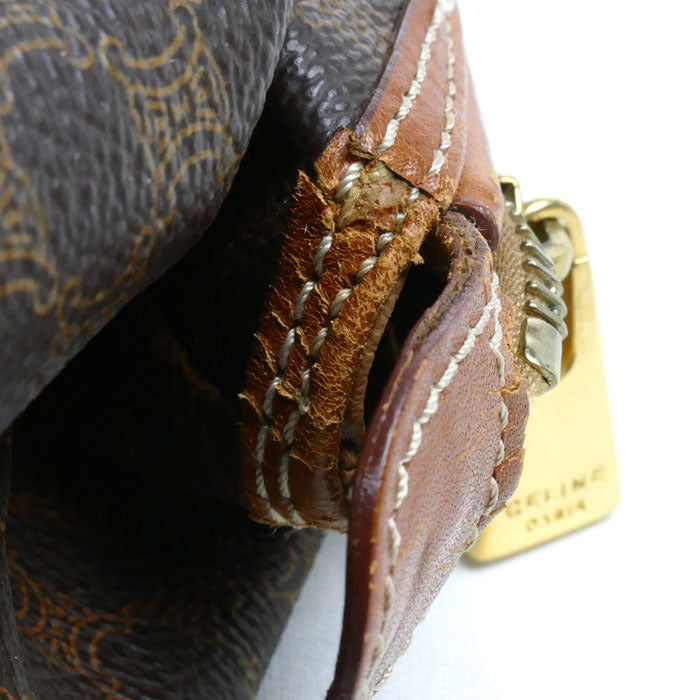 CELINE セリーヌ マカダム ポーチ ブラウン レディース【中古】