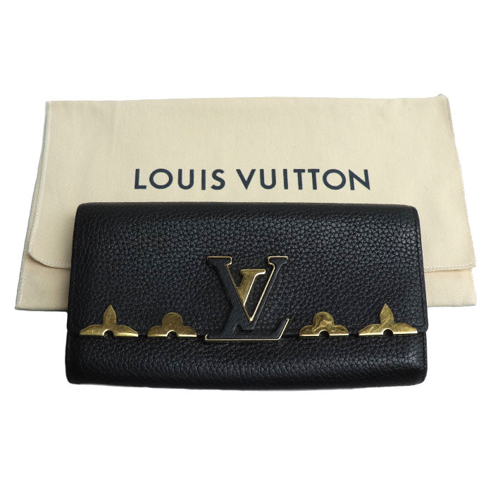 LOUIS VUITTON ルイ・ヴィトン ポルトフォイユ・カプシーヌ 長財布 ブラック M64551 MI1189 レディース【中古】