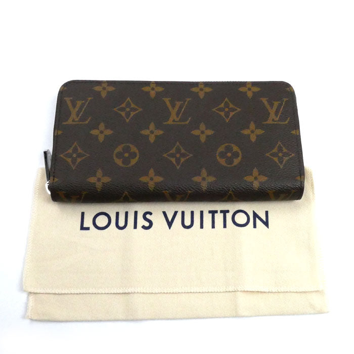 LOUIS VUITTON ルイ・ヴィトン ジッピーウォレット 長財布 ラウンドファスナー モノグラム ブラウン ウォッシュドブルー M11776 ICチップ レディース【中古】【美品】